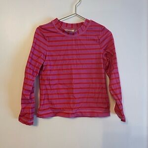 Hanna Andersson Pink and Red Striped Rashgaurd